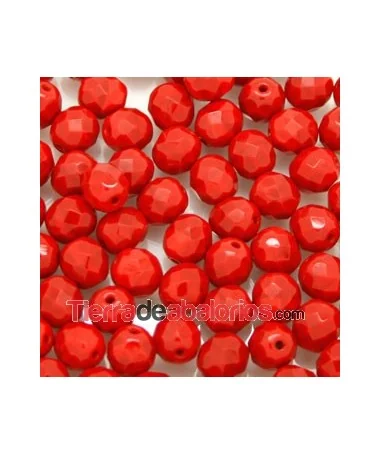 Facetada 8mm Rojo Mate Facetada 8mm Rojo Mate