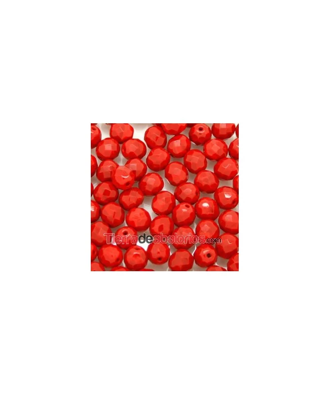 Facetada 8mm Rojo Mate