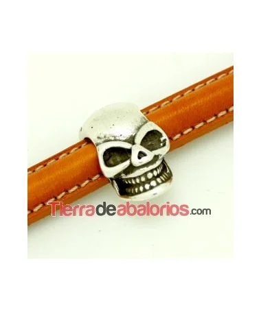 Entrepieza Media Caña Calavera 18x9mm Agujero 10x5mm