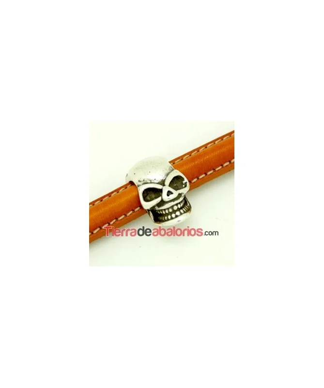 Entrepieza Media Caña Calavera 18x9mm Agujero 10x5mm