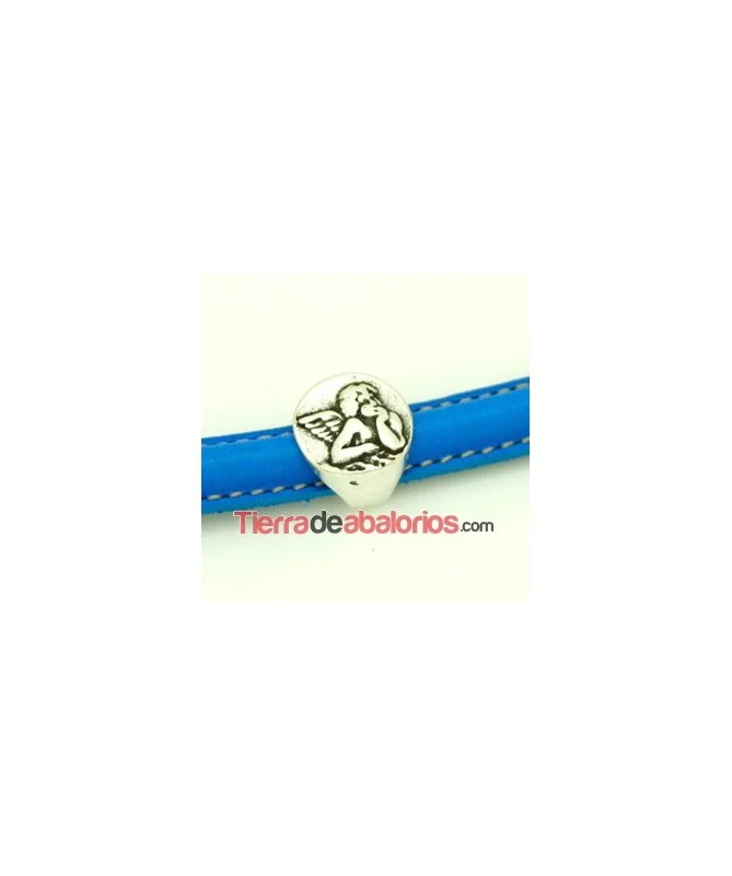 Entrepieza Media Caña Angelito Pensativo 14mm Agujero 10x5mm