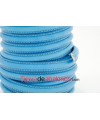 Cuero Media Caña 10x5mm con Hueco 3mm, Azul Fluorescente