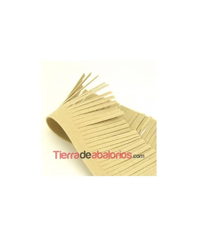 Fleco de Antelina de 5cm. Beige (½ Metro)