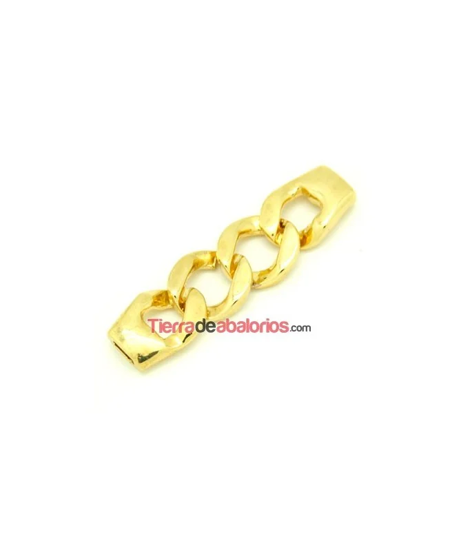 Entrepieza Eslabones de 60x16mm Agujero 6x2.5mm Dorada