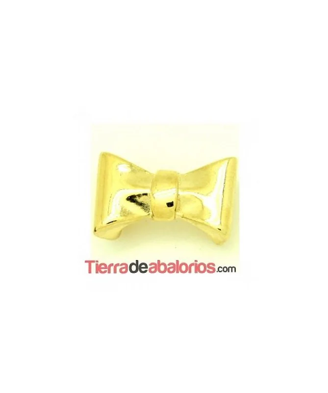 Lazo Pajarita 25x15mm Agujero 10x3mm Dorado
