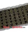 Tira de Strass Dorada con Cabujones de Resina Negro
