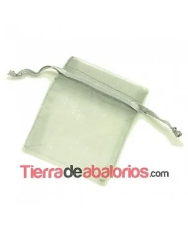Bolsa de Organza 10x15cm Gris Plata