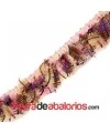Tira de Fleco Deshilachado Beige, Rosa y Morado