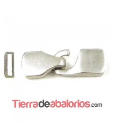 Cierre Gancho, Agujero 10x2mm, Plateado.