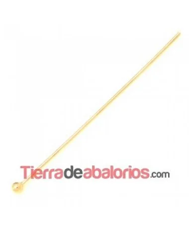 Baston 42mm con Tope Bola 2mm, Plata Baño de Oro Rosa