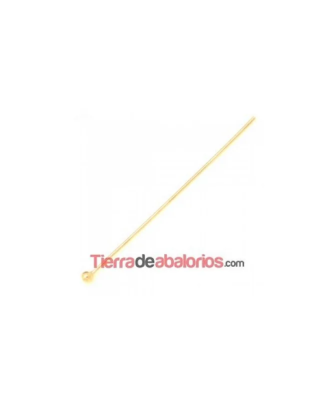 Baston 42mm con Tope Bola 2mm, Plata Baño de Oro Rosa