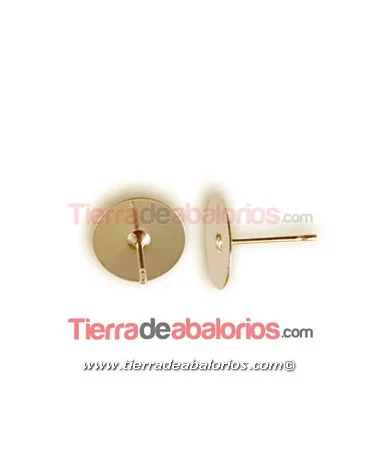 Pendiente Disco Plano 8mm, Dorado
