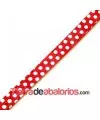 Cuero Plano Vaquetilla 10x2mm, Ante Rojo Lunares Blancos