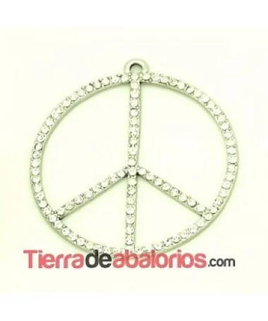 Colgante Simbolo de la Paz 60mm con Anilla con Swarovski