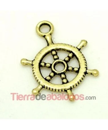 Colgante Timón 19x14mm con Anilla, Oro Viejo Colgante Timón 19x14mm con Anilla, Oro Viejo