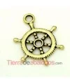 Colgante Timón 19x14mm con Anilla, Oro Viejo