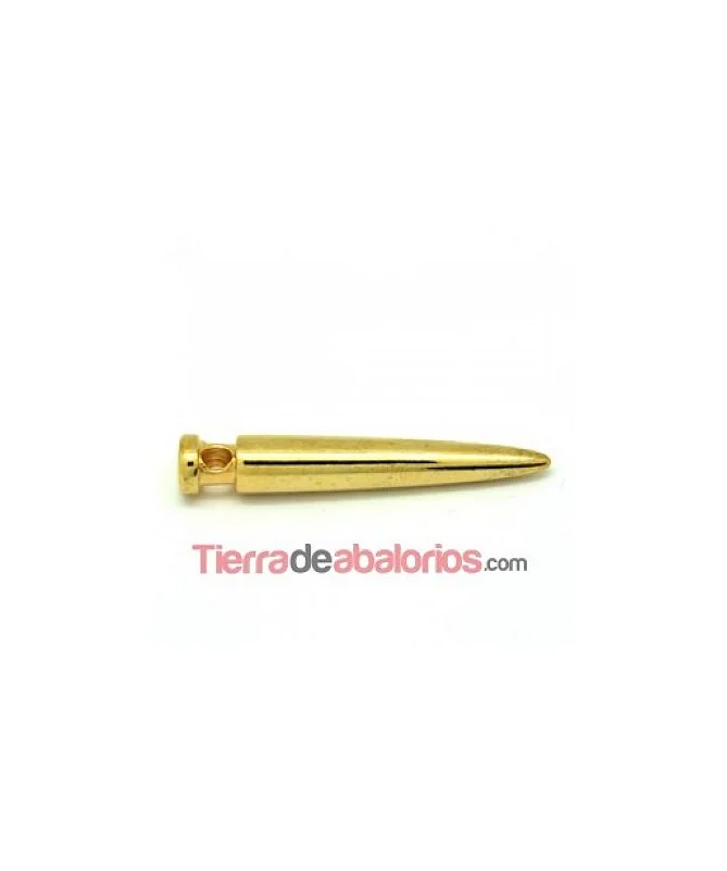 Entrepieza o Colgante Punta de 48mm Agujero 3mm Dorado