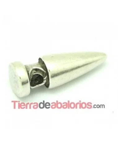 Entrepieza o Colgante Punta 23mm Agujero 3mm, Plateado Entrepieza o Colgante Punta 23mm Agujero 3mm, Plateado