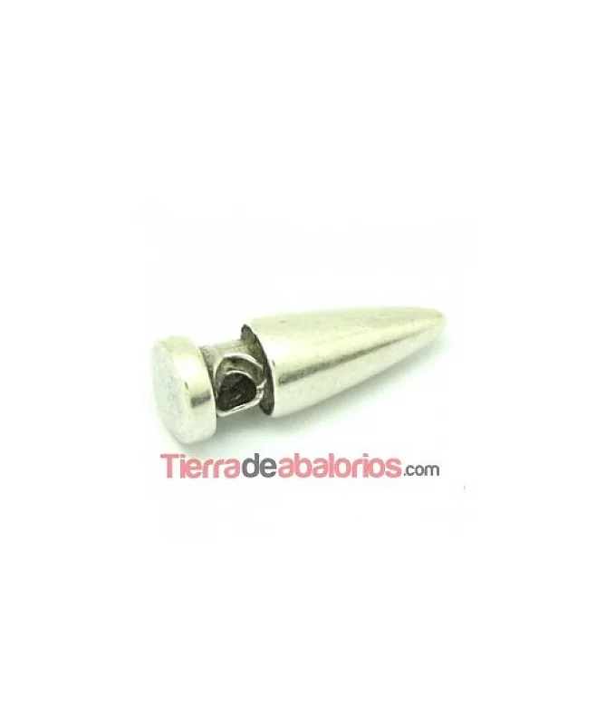 Entrepieza o Colgante Punta 23mm Agujero 3mm, Plateado