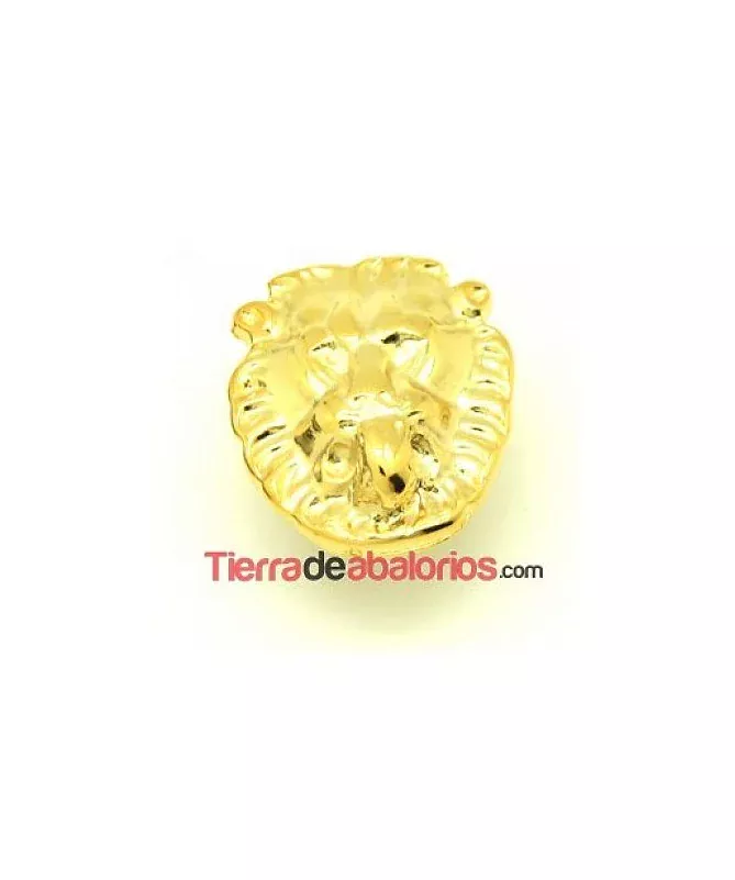 Entrepieza Regaliz León 22x18mm Agujero 10x6mm, Dorado