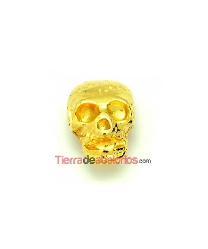 Entrepieza Calavera 19x13mm Agujero 10x3mm Dorada