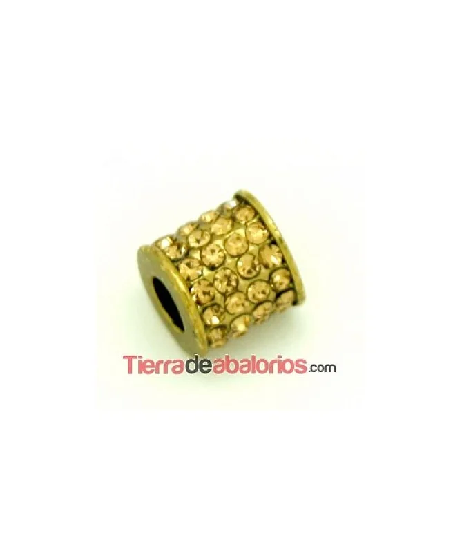 Tubo 9x9mm Agujero 4,5mm con Swarovski Lt. Colorado Topaz