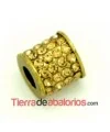 Tubo 9x9mm Agujero 4,5mm con Swarovski Lt. Colorado Topaz