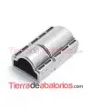 Cierre con Imán Media Caña Pespunte Agujero 10x5mm, Plateado