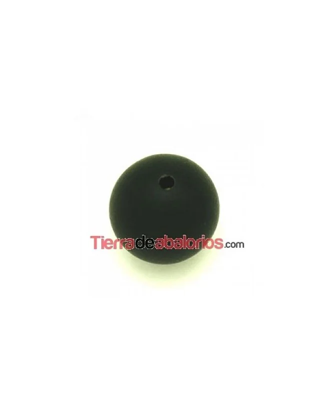 Resina Bola 12mm Agujero 1.5mm Negro Mate