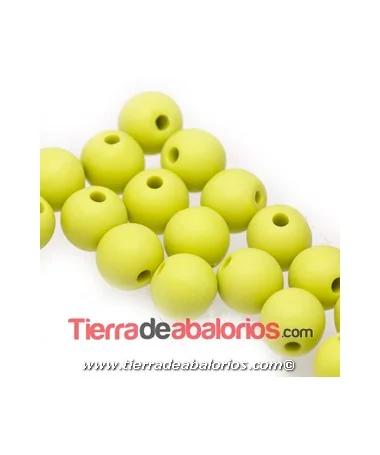 Resina Bola 8mm Agujero 1.5mm Verde Pistacho Mate