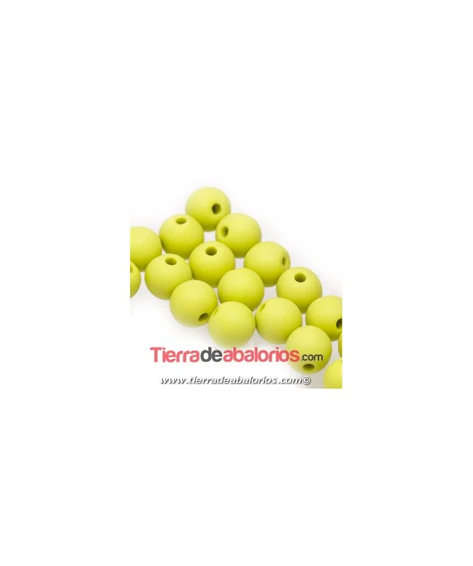 Resina Bola 8mm Agujero 1.5mm Verde Pistacho Mate
