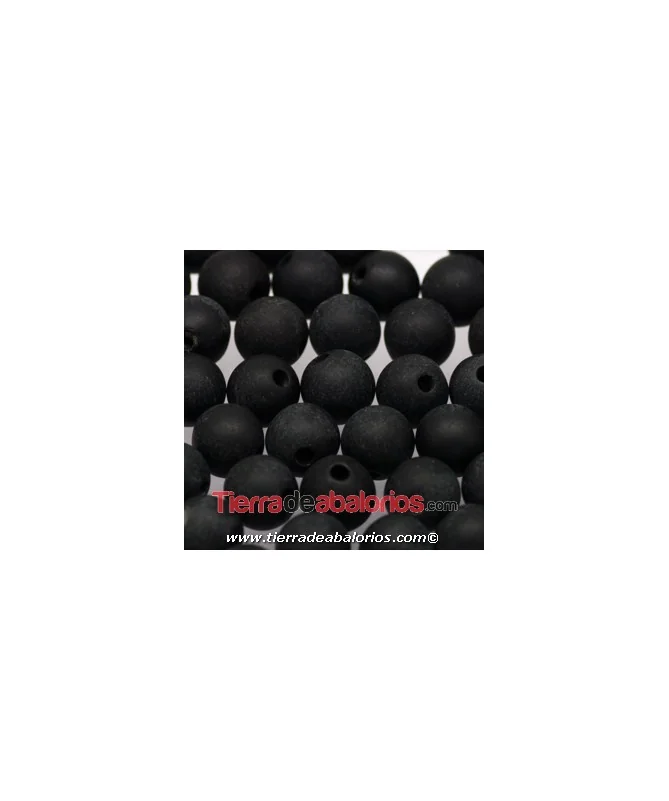 Resina Bola 8mm Agujero 1.5mm Negro Mate