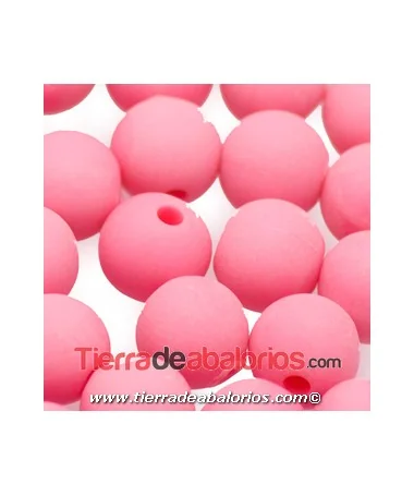 Resina Bola 8mm Agujero 1.5mm Rosa Mate