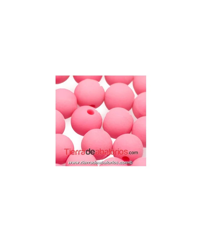 Resina Bola 8mm Agujero 1.5mm Rosa Mate