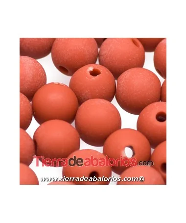 Resina Bola 8mm Agujero 1.5mm Terracota Mate