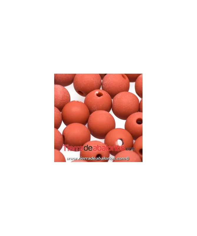 Resina Bola 8mm Agujero 1.5mm Terracota Mate