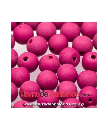 Resina Bola 8mm Agujero 1.5mm Fuscia Mate