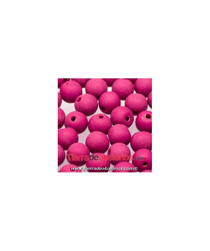 Resina Bola 8mm Agujero 1.5mm Fuscia Mate