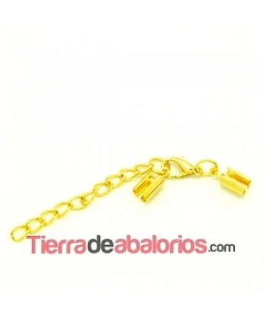 Mosquetón 12mm con Terminal de 5mm y Cadena, Dorado Mosquetón 12mm con Terminal de 5mm y Cadena, Dorado