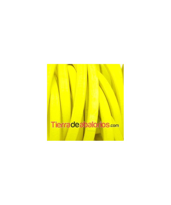 Cuero Regaliz 10x6mm - Amarillo Fluorescente (metro)