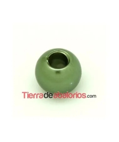 Bola Plástica 12mm Agujero 5mm Verde Oscuro