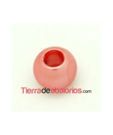 Bola Plástica 12mm Agujero 5mm Salmón
