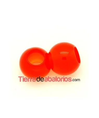 Resina Bola 20mm Agujero 10mm Naranja Transparente Resina Bola 20mm Agujero 10mm Naranja Transparente