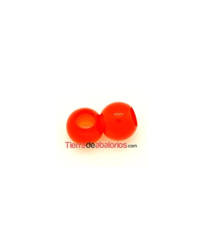 Resina Bola 20mm Agujero 10mm Naranja Transparente