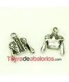 Colgante Chaqueta Torera 19x15mm con Anilla, Plateado