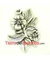 Colgante 2 Flores de 75x52mm, Plateado