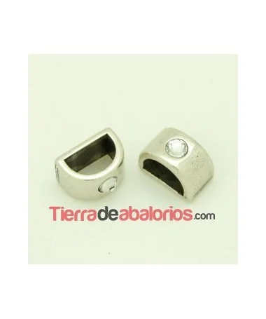 Entrepieza para Media Caña 13x8mm Agujero 10x5mm con Strass