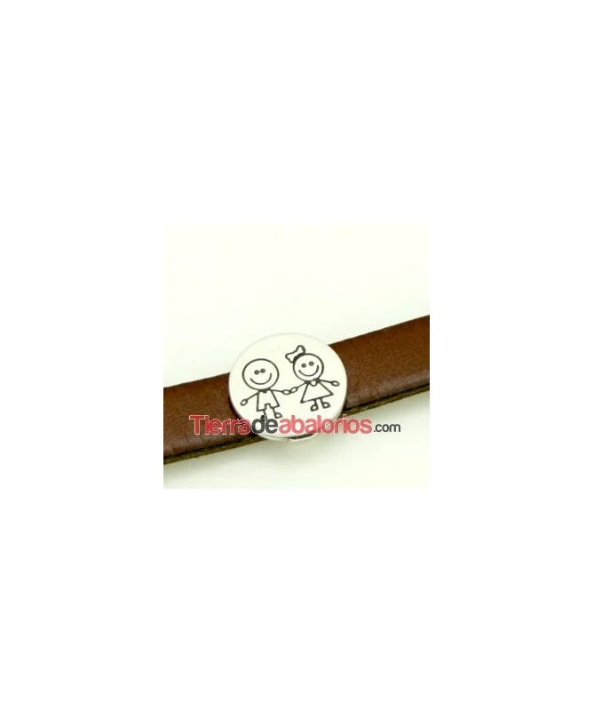 Pasador Niño y Niña 15mm Agujero 10x2mm, Plateado