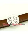 Pasador Niño y Niña 15mm Agujero 10x2mm, Plateado