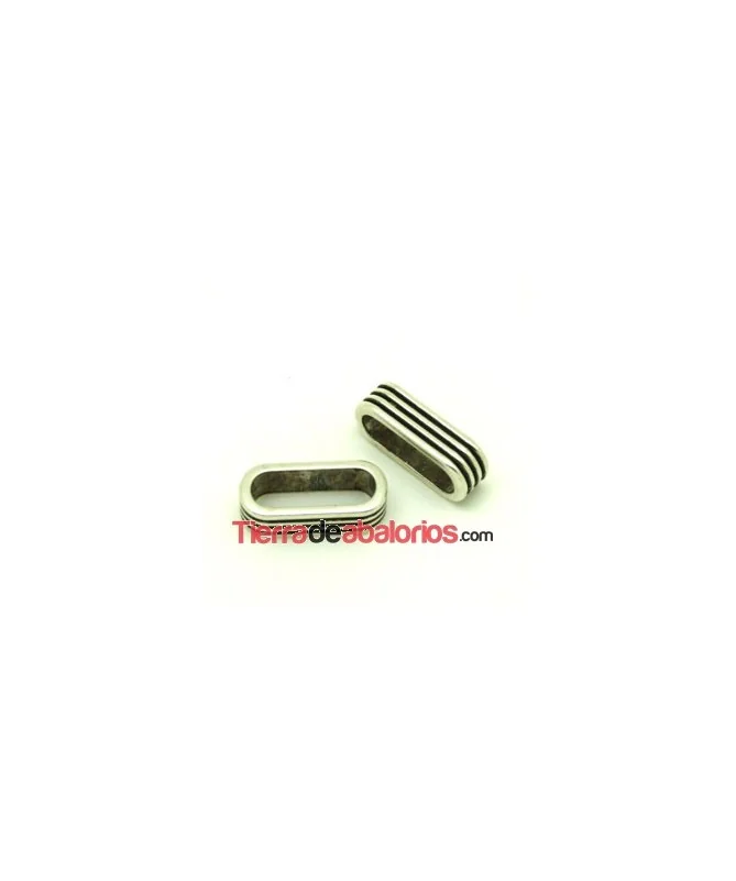 Entrepieza Doblre Regaliz 26x8mm Agujero 20x7mm, Plateada Entrepieza Doblre Regaliz 26x8mm Agujero 20x7mm, Plateada